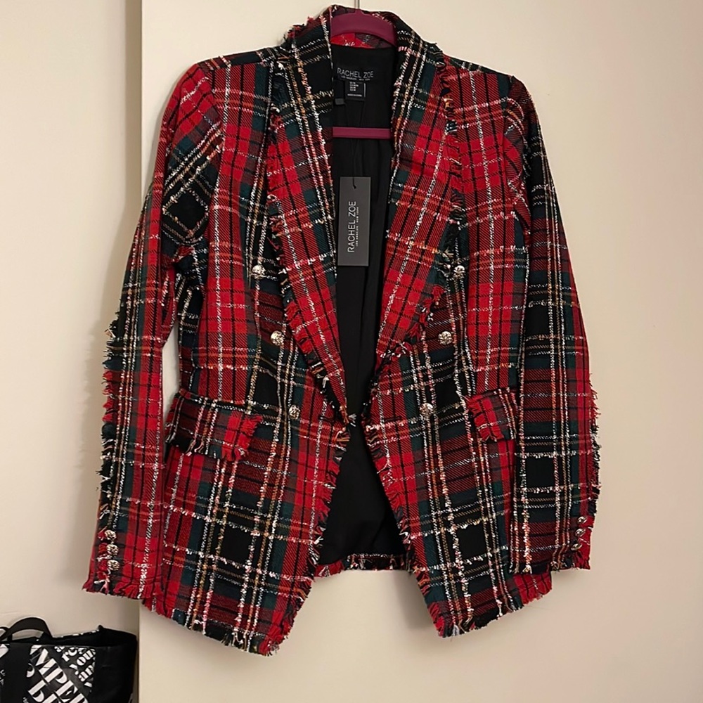 Rachel Zoe Tartan blazer size Medium